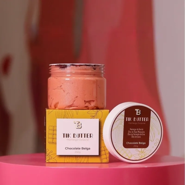 Manteiga Corporal Chocolate Belga Hidratação TikBalm 250g - Imagem 2
