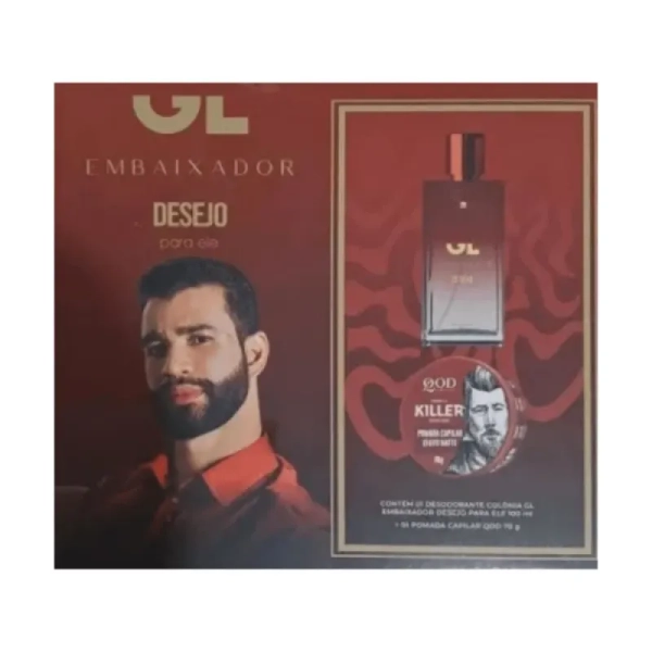 Kit Perfume Gusttavo Lima Embaixador Desejo 100ml + Pomada Cap 40g