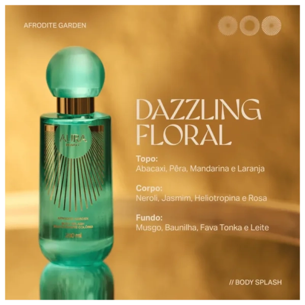 Aura Beauty Afrodite Garden - Body Splash Desodorante Colônia 200ml - Imagem 3