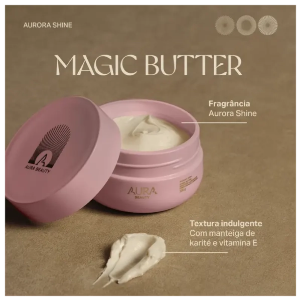 Aura Beauty Magic Butter Aurora Shine - Manteiga Iluminadora Desodorante Corporal 200g - Imagem 3