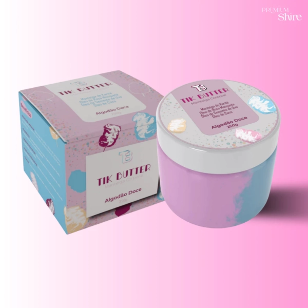 Manteiga Corporal Hidratante com Manteiga de Karité Tik Butter Tik Balm - Algodão Doce 250g - Imagem 5