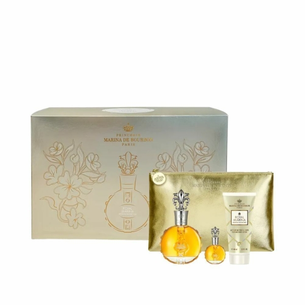Conjunto Royal Diamond Marina de Bourbon Feminino - Perfume Eau de Parfum 100ml + Perfume Feminino 7,5ml + Body Lotion 100ml